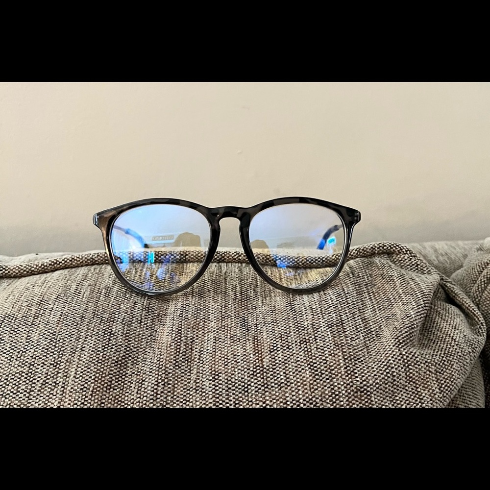 Blue Light Blocking Glasses (No Magnification), Gray & Black